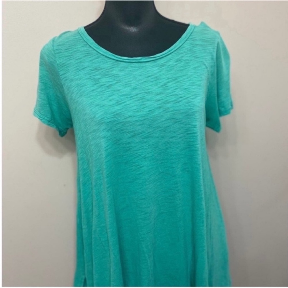 Anthropologie by t.la Women's Green Scoop Neck Short Sleeve Top M